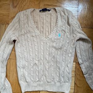 Ralph Lauren Sport cable knit v neck sweater